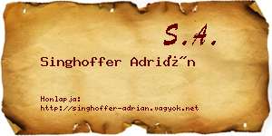 Singhoffer Adrián névjegykártya